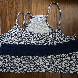 Daisy Print Tank Top Lace Bottom